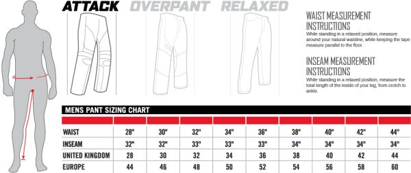 supreme pants size chart